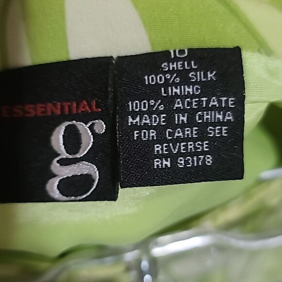Essential G Green Floral Skirt Size 4 100% Silk - Picture 7 of 8